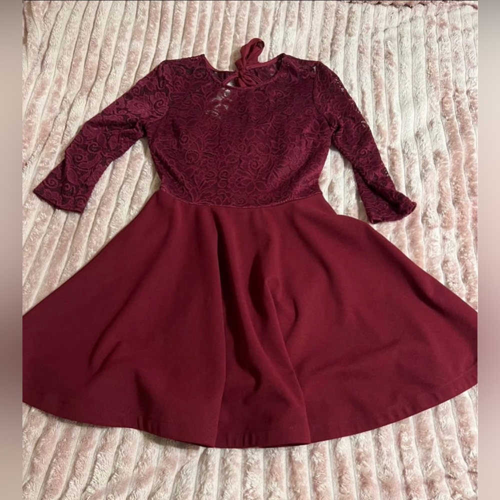Elegant Burgundy Dress